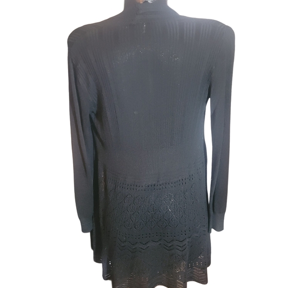 Grand Black Open Front Cardigan - Picture 5 of 6